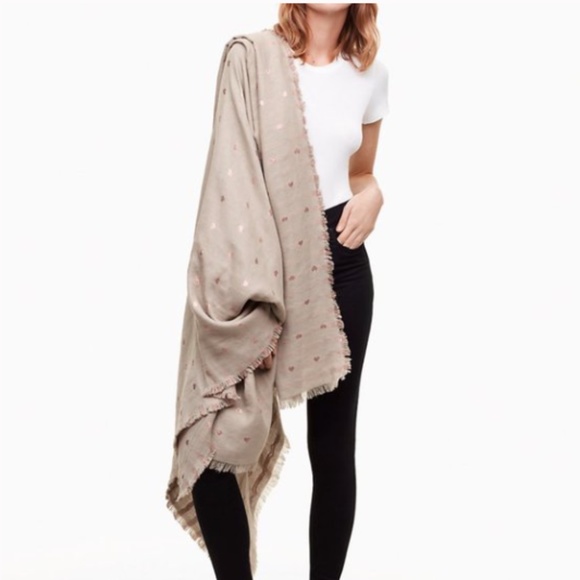 Aritzia Accessories - Aritzia Talula Love Heart Blanket Scarf, White